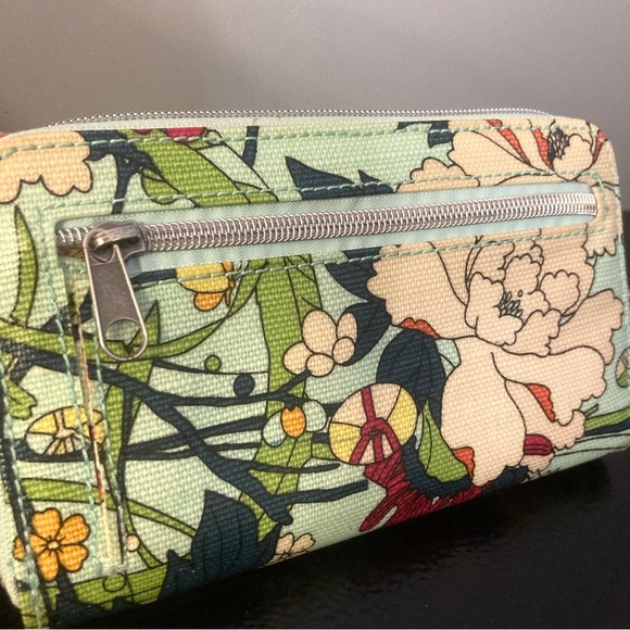 Sakroots Artist Circle Tropical Floral Trifold Large Wallet Multi-Compartment - Picture 4 of 13